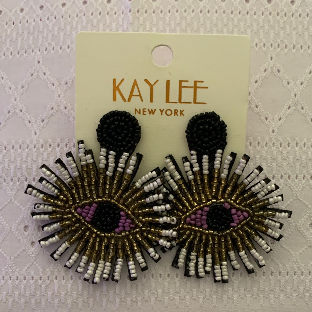 Kay Lee Beaded Evil Eye Earrings